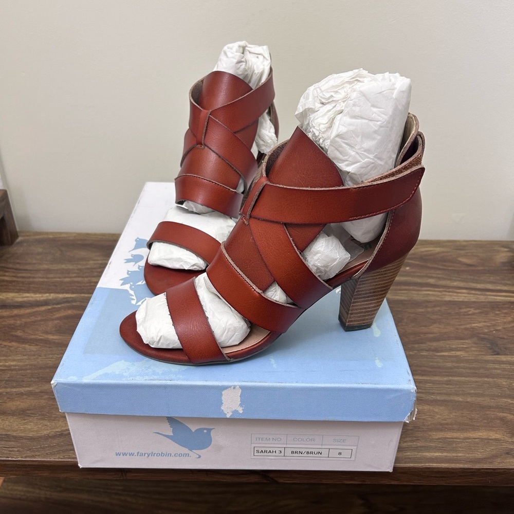 Farylrobin free people Brown‎ Strappy heels women 8